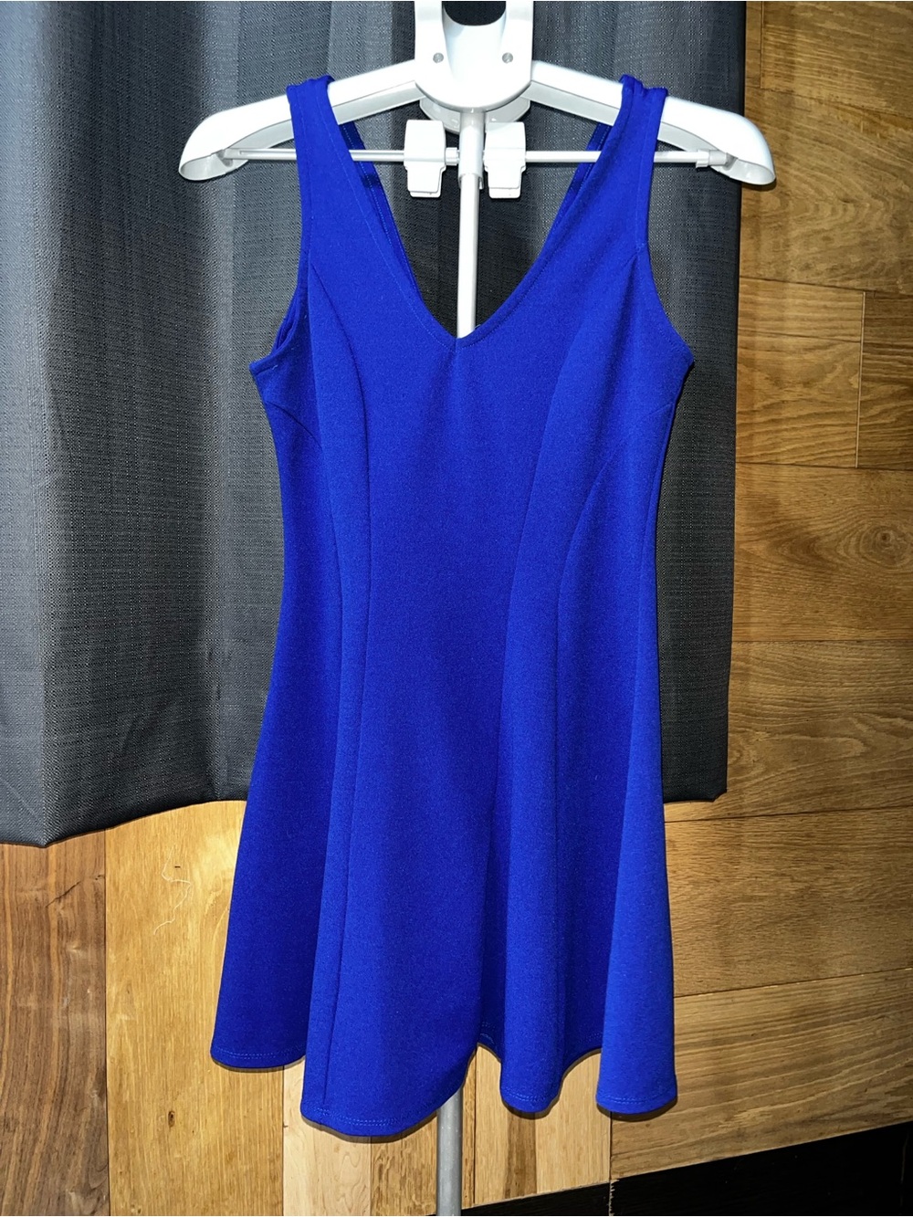 iris Royal Blue Sleeveless V-Neck Mini Dress